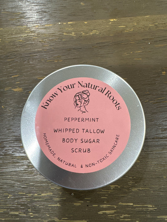 Peppermint Whipped Tallow Body Sugar Scrub